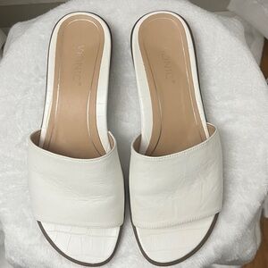 Vionic Citrine Demi Slide Sandal in White Leather Size 6